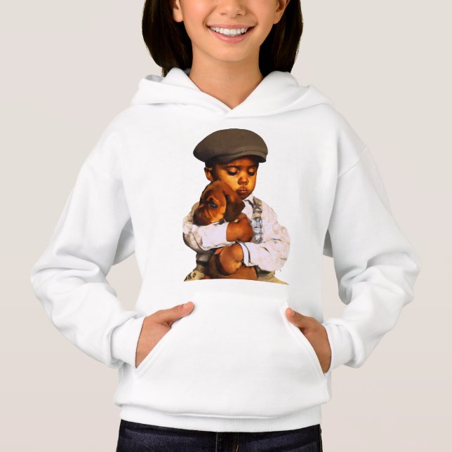 Holding On Tight Black art, black boy Hoodie (Front)