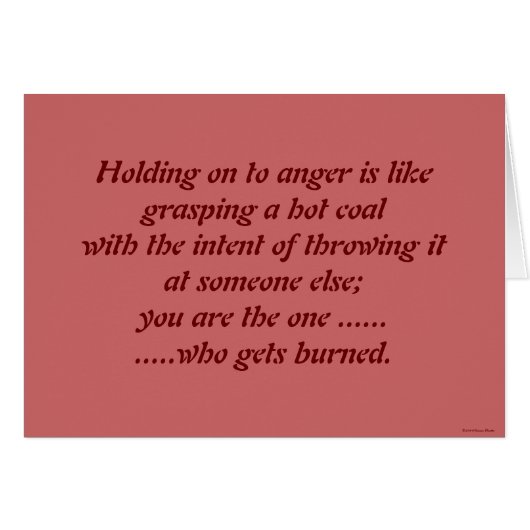 Holding On To Anger Card (Front Horizontal)