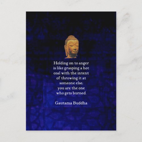Holding On To Anger Inspirational Buddha Quote Postcard