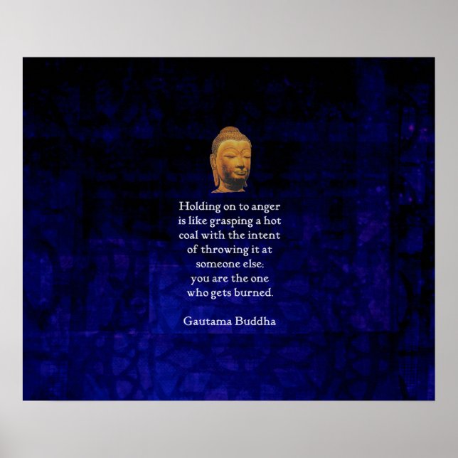 Holding On To Anger Inspirational Buddha Quote Poster (Front)