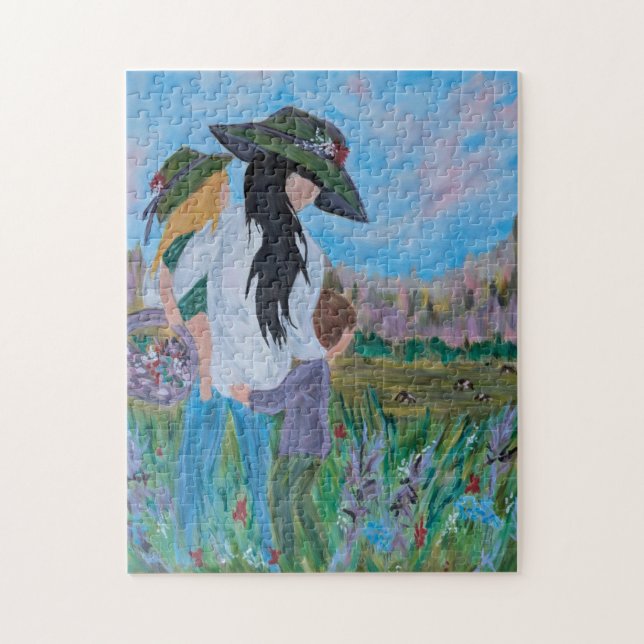 Holding On Woman and Children Painting Jigsaw Puzzle (Vertical)