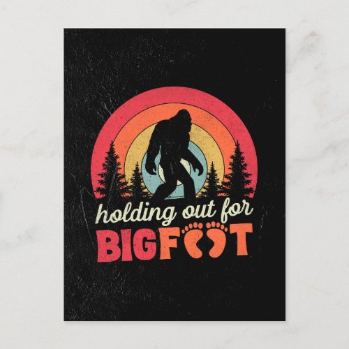 Holding Out For Bigfoot Retro Valentines Day Gift Postcard