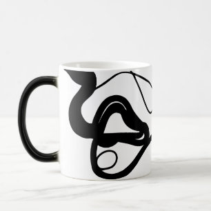 Holding Pattern: Abstract Black, White, Gray & Red Color Morph Mug