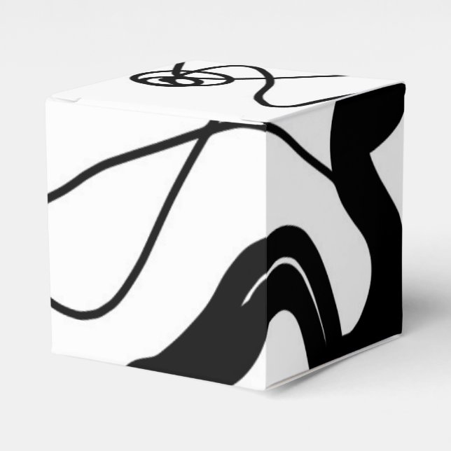 Holding Pattern: Abstract Black, White, Gray & Red Favor Boxes (Front Side)
