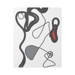 Holding Pattern: Abstract Black, White, Gray & Red Gallery Wrap