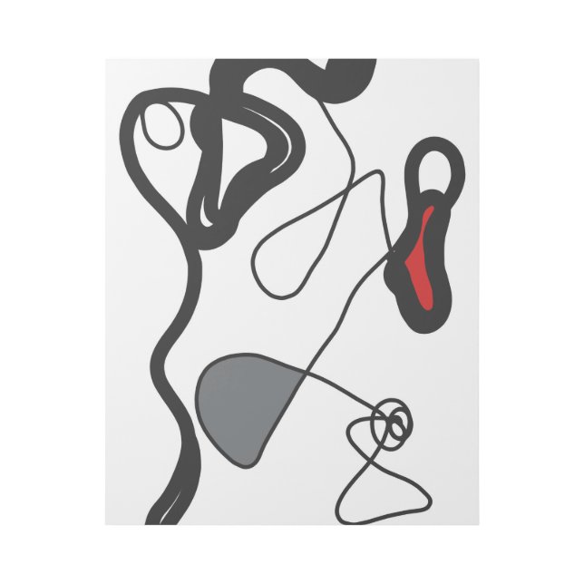 Holding Pattern: Abstract Black, White, Gray & Red Gallery Wrap (Front)