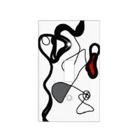Holding Pattern: Abstract Black, White, Gray & Red