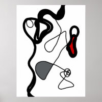 Holding Pattern: Abstract Black, White, Gray & Red