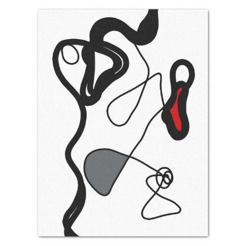Holding Pattern Abstract Black White Gray  Red Tissue Paper