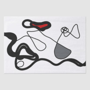 Holding Pattern: Abstract Black, White, Gray & Red Tissue Paper