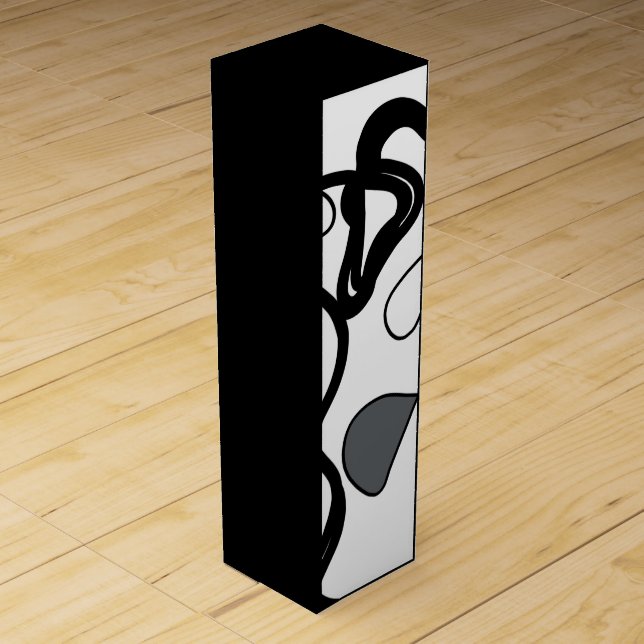 Holding Pattern: Abstract Black, White, Gray & Red Wine Box (Front)