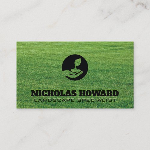 Holding Plant  Grass  Landscaping Business Card