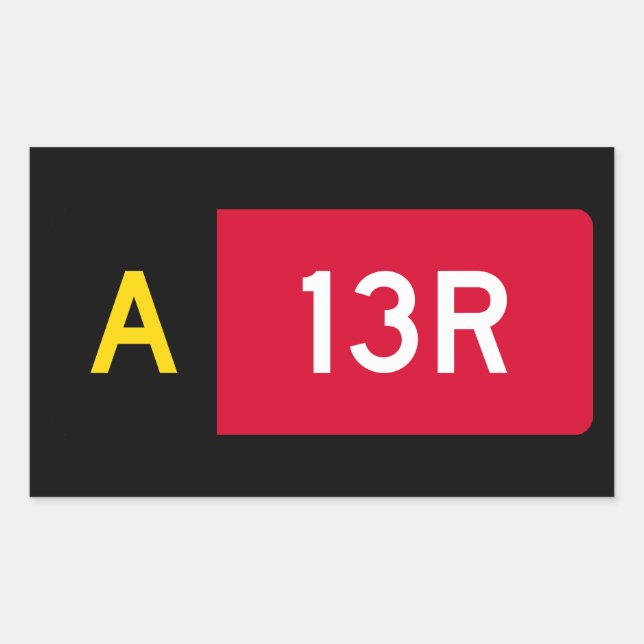 Holding Point Sign A13R Rectangular Sticker (Front)