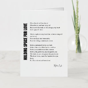 Holding space for love poem  foil greeting card