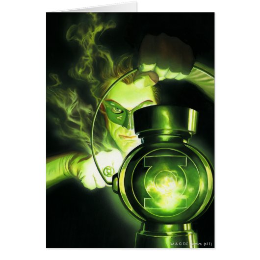 Holding the Green Lantern Cards (Front)