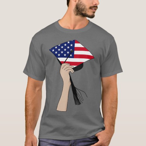 Holding the Square Academic Cap USA T_Shirt
