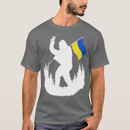 Holding Ukraine Flag T_Shirt
