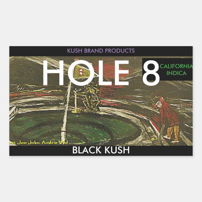 HOLE 8 BLACK KUSH RECTANGULAR STICKER (Front)