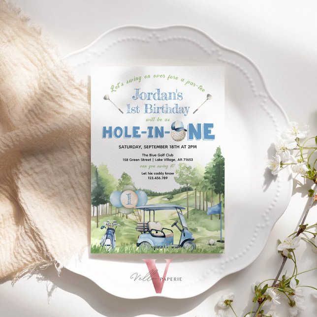 HOLE IN ONE Any Age Golf Master Birthday Invite (Creator Uploaded)