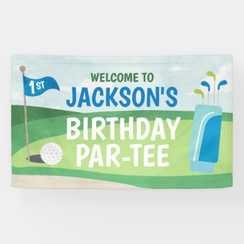 Hole In One Birthday Banner  Golf Happy Birthday Banner by PuggyPrints at Zazzle