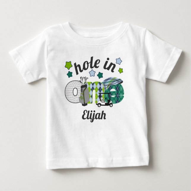 hole in One Birthday Boy Shirt Golf Party Shirt (Front)