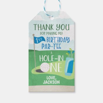 Hole In One Birthday Favor Tags  Golf  Gift Tags by PuggyPrints at Zazzle