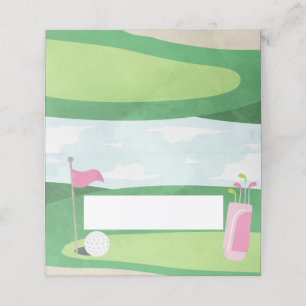 Hole in One Birthday Place Cards, Girl Golf  Card