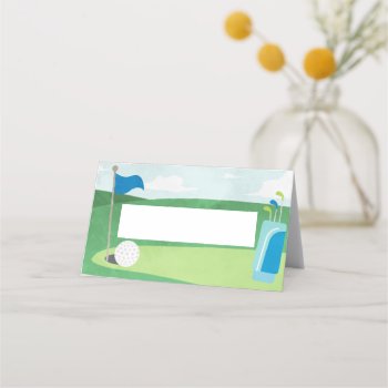 Hole In One Birthday Place Cards  Golf  Place Card by PuggyPrints at Zazzle