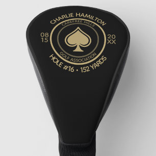 Hole in One Black Gold Ace Golf Head Cover