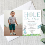 Hole In One Blue Golf Picture 1st Birthday Party Invitation<br><div class="desc">This is a Hole In One Blue Golf Custom Picture Photo 1st Birthday Party Invitation!</div>