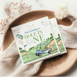 Hole In One Boy Golf First Birthday Par-Tee Napkins