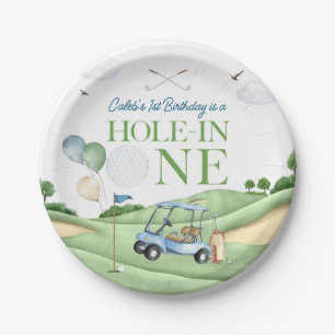 Hole In One Boy Golf First Birthday Par-Tee Paper Plates