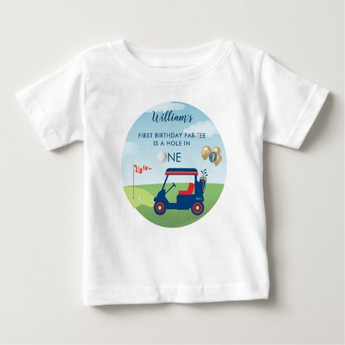 Hole In One Boy Golf  Par_tee 1st Birthday  Baby T_Shirt