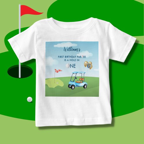 Hole In One Boy Golf  Par_tee 1st Birthday  Baby T_Shirt