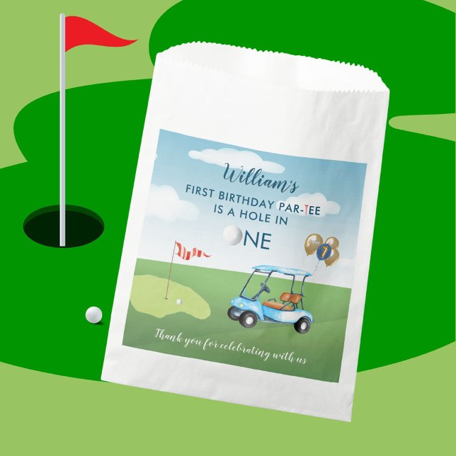 Hole In One Boy Golf Par-tee 1st Birthday  Favor Bag (Creator Uploaded)