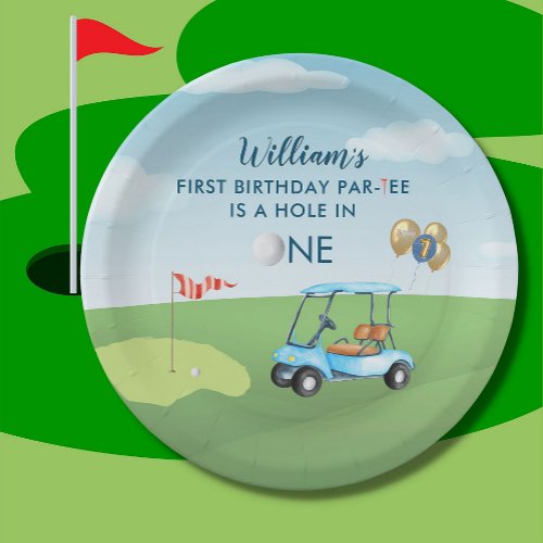 Hole In One Boy Golf  Par_tee 1st Birthday  Paper Plates
