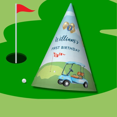 Hole In One Boy Golf Par_tee 1st Birthday  Party Hat