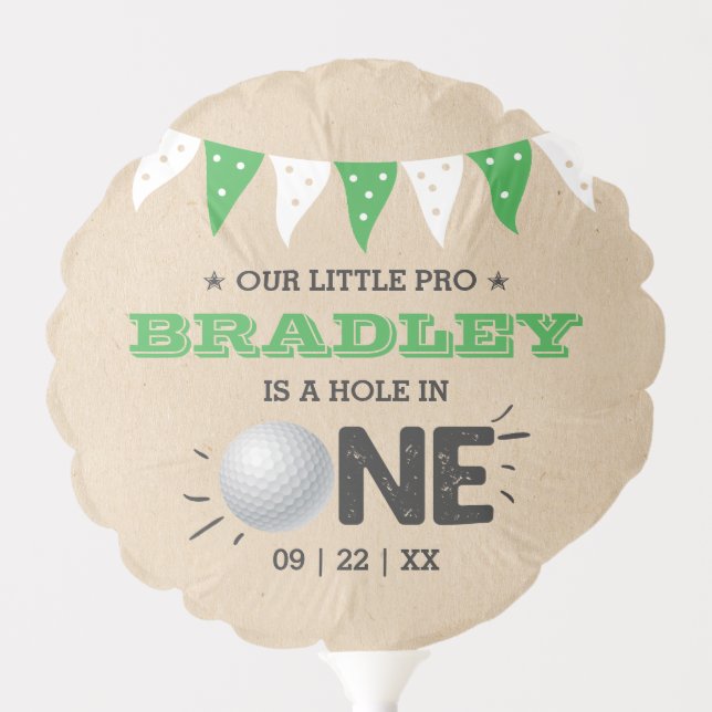 Hole In One Boys Golf 1st Birthday Par-tee Balloon (Front)