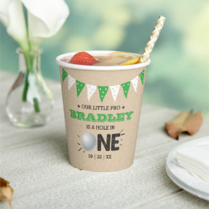 Hole In One Boys Golf 1st Birthday Par-tee Paper Cups