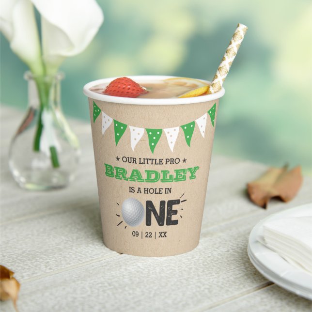 Hole In One Boys Golf 1st Birthday Par-tee Paper Cups (Insitu)