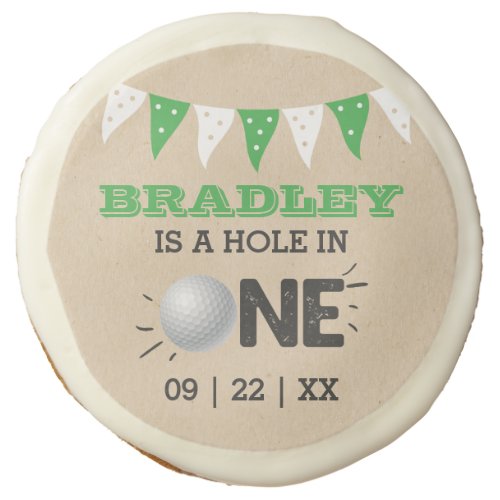 Hole In One Boys Golf 1st Birthday Par_tee Sugar Cookie