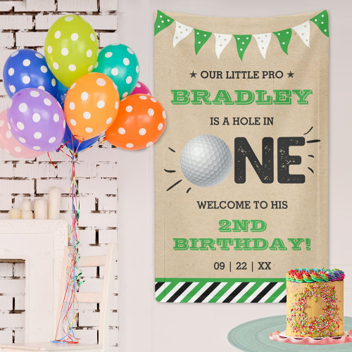 Hole In One Boys Golf 1st Birthday Par_tee Welcome Banner