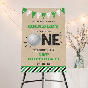 Hole In One Boys Golf 1st Birthday Par-tee Welcome Foam Board
