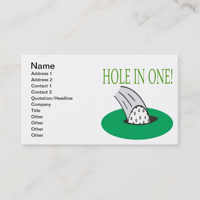 Hole In One Business Card (Front)