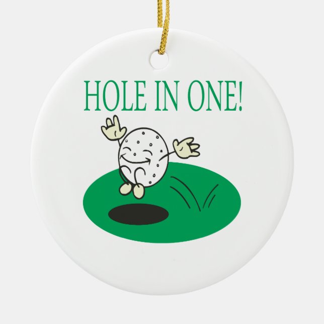 Hole In One Ceramic Ornament (Front)