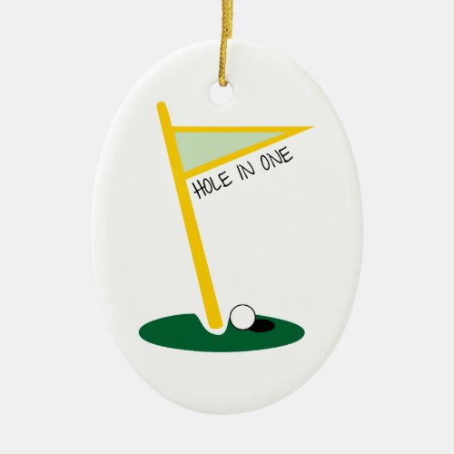 Hole In One Ceramic Ornament