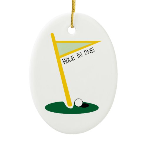 Hole In One Ceramic Ornament