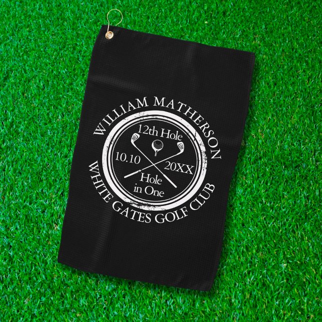 Hole in One Classic Black and White Golf Towel (Creator Uploaded)