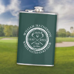 Hole in One Classic Golf Emerald Green Flask<br><div class="desc">Featuring an aged stamp effect classic retro design. Personalize the name,  location hole number and date to create a great golf keepsake to celebrate that fantastic hole in one. Designed by Thisisnotme©</div>