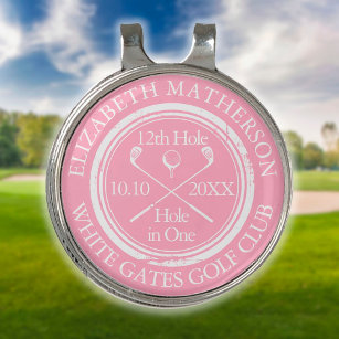 Hole in One Classic No1 Golfer Pretty Pink Golf Hat Clip
